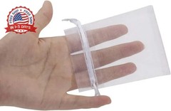 HRX Package 100pcs White Organza Jewelry Bags Drawstring 3 x 4 inch, Little Mesh