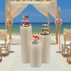 Modern 3Pcs Cardboard Flower Stands 60/80/100cm Round Freestanding Flower Stands