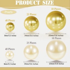 150 Pcs Vase Filler Pearls Gold and White Pearl Beads for Vase No Cream Gold