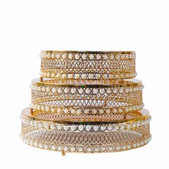 3 Gold Pearl Beaded Metal Cake Stands Mirror Top Party Event Decoration Supplies