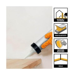 Sikaflex 1a 20 oz Sausage Kit with AWF PRO Caulking Gun – White, Pack of 1