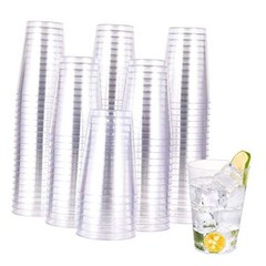 12 oz Clear Plastic Cups, 100 Pack Heavy-duty Party Glasses, Clear-12oz-100