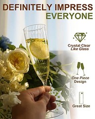 Plastic Champagne Flutes, 36 PCS Clear Disposable Wine Glasses Reusable 36 Pack
