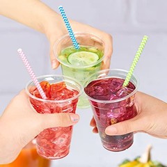 200 Pack 10 oz Clear Plastic Cups – PET Disposable Drinking 200 Cups