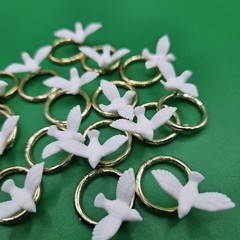 Dove on Gold Ring Cake Topper or Craft Item 17 total