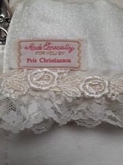 White Lace Satin Cloth Beaded Padded Wedding Photo Album Handmade VTG 15/10