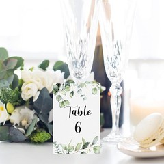 Stylish Eucalyptus Table Numbers – 26 Double-Sided Cards for Special Events
