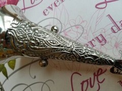NEW! Vintage Look Bridal Bouquet Holder Tussy Mussy Posy BRUSHED PEWTER Look