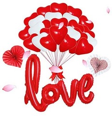 Large LOVE Foil Balloons Banner,42 Inch Mylar Foil Letters Balloons Red