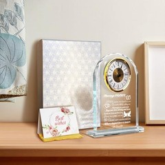 Wedding Gifts for Couples 2025 – Elegant Crystal Clock with Inspiring Quote,
