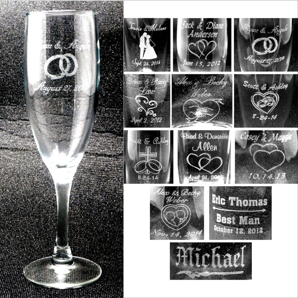 Personalized Toasting Flutes – Champange Glasses Engraved Wedding Party Gifts