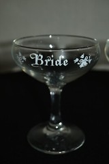 BRIDE & GROOM toasting Treasure Moments 1973 champagne goblets in box EUC