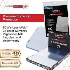 LaserWeld 4-Poet Currency Pa – 50ct | Holds 4 Regular Bills with