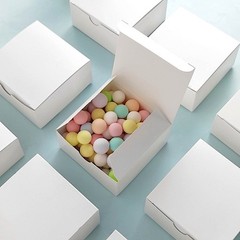 White 100 pcs Cake FAVOR BOXES 4″x4″x2″ Wedding Party Decorations GIFT Supply