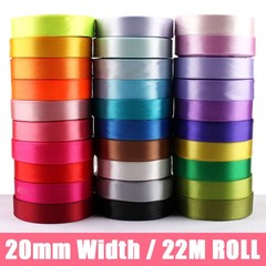 20mm Satin Ribbons Christmas gift wrapping Decorative Ribbons 22 Meters Roll