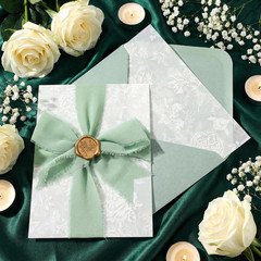 100 Set Wedding Invitation Wrap Set Pre Folded Vellum Jacket for 5X7 Invitations
