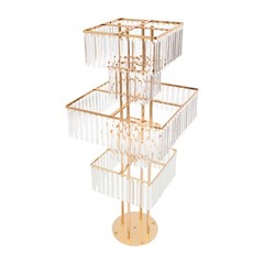 5 Tier Round Flower Stand 49.2in Metal Pedestal Stands Wedding Flower Stand