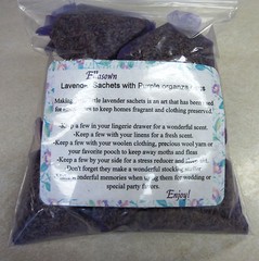 Set of 10 Lavender Sachets made with Purple Organza Bags