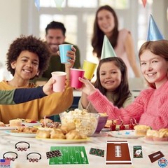 134-Piece Football Party Favor Set – 16 Stationery Items, Stickers & Gift Bags