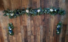 3PC Dusty Blue Navy Arbor Flower Set Artificial Sola Wood Wedding Arch Decor