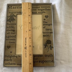 Wedding Photo Frame 4×6 Brushed Brass Engraved Love Quote Hearts Decor Gift NIB