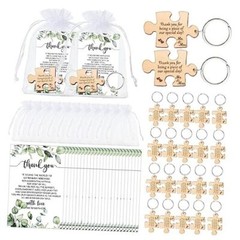 Wedding Favors for Guests Bulk Include Rustic Wood Puzzle 50 Natural Wood