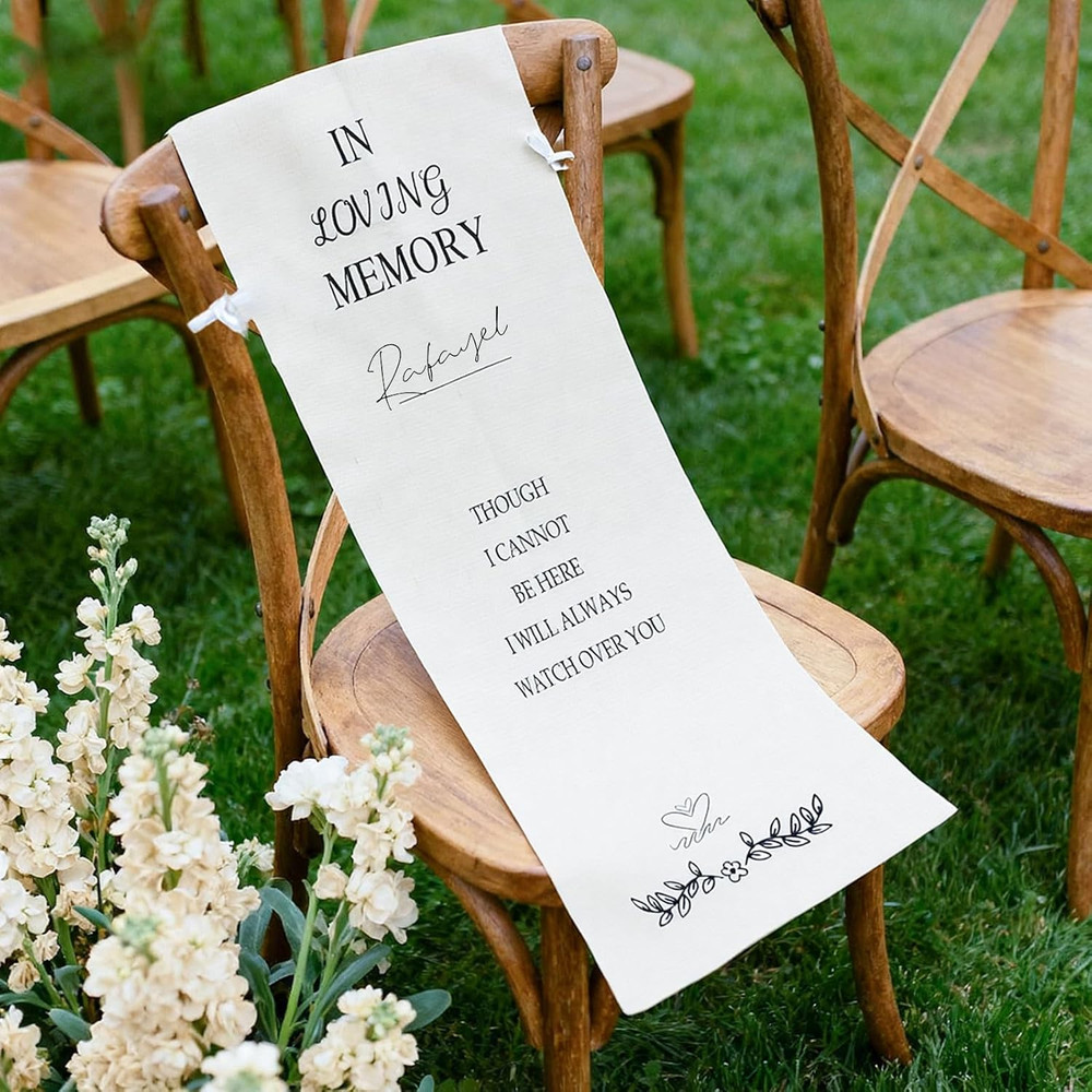 Reserved Wedding Chair Sign Banner, in Loving Memory Reserved Signs for Wedding