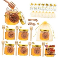 1.5 oz Mini Glass Honey Jars, Honey Jars Party Favors in Bulk, with