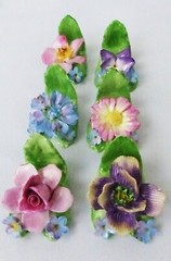 16 Coalport Bone China Floral Place Card Holders ~ Mixed Condition Flower Petals
