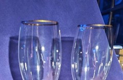 SHIPS FREE 1950s Gold-Rimmed Champagne Flutes , Set of 2, wedding, bridal,