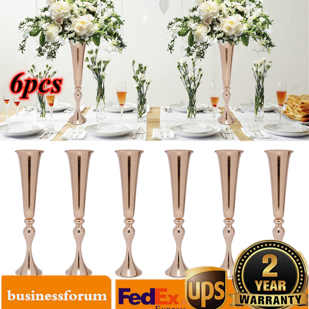 6 Pcs Versatile Vase Metal Wedding Centerpieces 22.2″ Height 56.5 cm Trump Vase