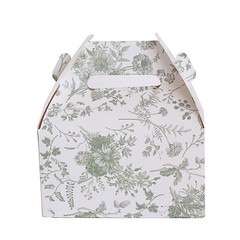 25 SAGE GREEN Tote Favor BOXES Floral Printed Gift Holders Party Decorations