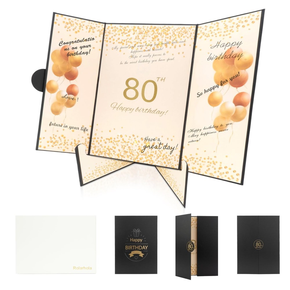 80th Birthday Guest Book and Party Decorations Set, 12×18 inch Sign-in Signat…