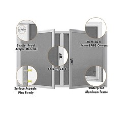 Mifuro 48″x30″ Enclosed Bulletin Board, Outdoor Lockable Weather-Resistant Al…