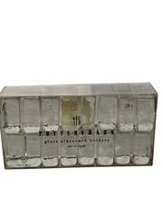 Pottery Barn Placecard Holders Clear Glass Cubes Wedding Shower Display Set 8