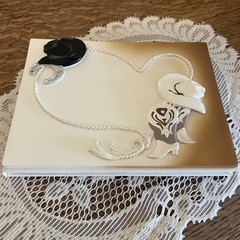 Western Cowboy Wedding Guest Book White Hat Boots Horseshoe Rope 3D Design