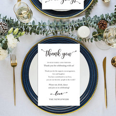 Wedding Thank You Place Setting Cards, 50 Pieces, 4 X 6 In, Table Centerpieces a