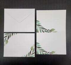 Greenery Wedding Invitations w/ RSVP Cards & Envelopes Folded Vellum Jacket 25ct