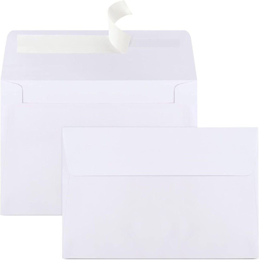 Joyberg 70 Packs A4 Envelopes, White, 4×6 Photo, Self (4.25×6.25in), White