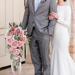 Cascading Bridal Bouquet Bride Roses Bouquet Romantic Tossing Bouquet