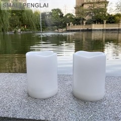 Waterproof Outdoor Flameless Pillar Candles with Timer White-3″x4″-Timed-2 Pack