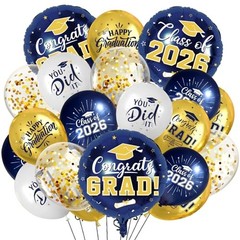 Graduation Balloons Graduation Decorations 2026, 51Pcs Grad Navy Blue and Gold