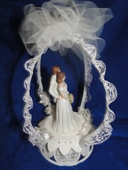 New Vintage Wilton Wedding Bliss Wedding Cake Top, white tux # 117-7331A