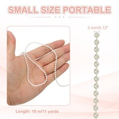 11 Yards Pearl Beads Garland 3mm Faux Pearl Ribbon Pearls Chain String