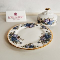 Moonlight Rose Butter Dish with Lid – Porcelain Serving Piece, 80s Royal Albert