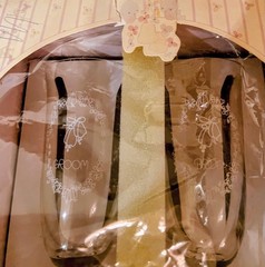 Precious Moments Bride Groom Champagne Flutes Set Wedding Toast Glasses In Box