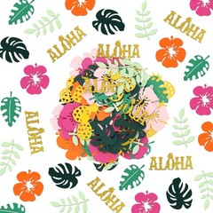 200 Pcs Hawaiian Luau Confetti Aloha Table Decorations Multicolor Party Set