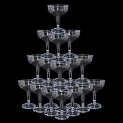 50 Pcs Plastic Champagne Coupe Glasses for Parties, 5 oz 50 Pack, Clear