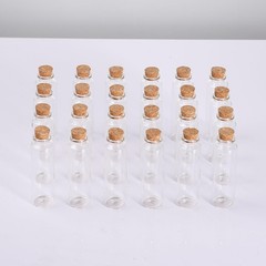 Eclaro 24 pieces of 50ml mini glass bottles with cork stoppers – 50ml, Clear