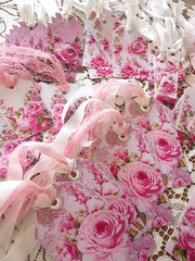 Shabby Chic Rose Romantic Wedding Bridal Baby Shower Garden Hang Tags